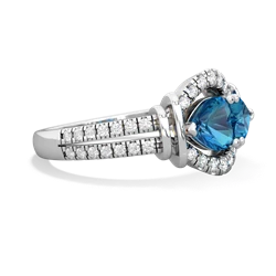 London Topaz Art-Deco Keepsake 14K White Gold ring R5630