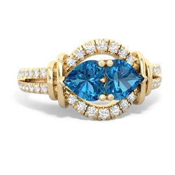 London Topaz Art-Deco Keepsake 14K Yellow Gold ring R5630