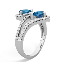 London Topaz Diamond Dazzler 14K White Gold ring R3000