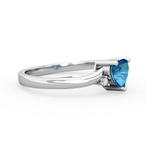 London Topaz Delicate Heart 14K White Gold ring R0203