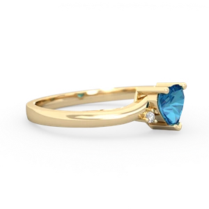 London Topaz Delicate Heart 14K Yellow Gold ring R0203