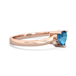 London Topaz Delicate Heart 14K Rose Gold ring R0203