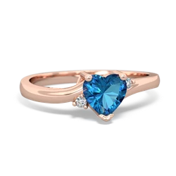 London Topaz Delicate Heart 14K Rose Gold ring R0203