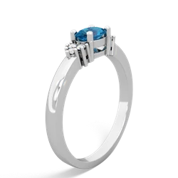 London Topaz Simply Elegant East-West 14K White Gold ring R2480