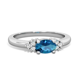 London Topaz Simply Elegant East-West 14K White Gold ring R2480