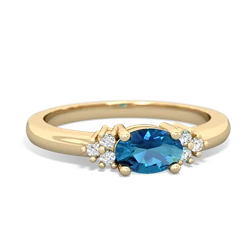 London Topaz Simply Elegant East-West 14K Yellow Gold ring R2480