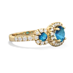 London Topaz Regal Halo 14K Yellow Gold ring R5350