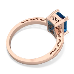 London Topaz Milgrain Scroll 14K Rose Gold ring R2338