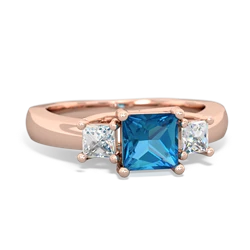 London Topaz Three Stone Trellis 14K Rose Gold ring R4015