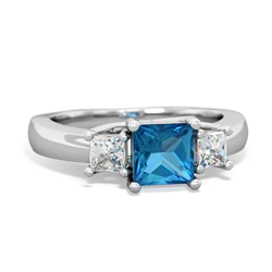 London Topaz Three Stone Trellis 14K White Gold ring R4015