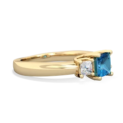 London Topaz Three Stone Trellis 14K Yellow Gold ring R4015