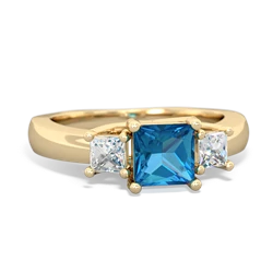 London Topaz Three Stone Trellis 14K Yellow Gold ring R4015