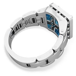 London Topaz Men's Watch 14K White Gold ring R0510
