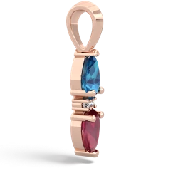 London Topaz Bowtie Drop 14K Rose Gold pendant P0865