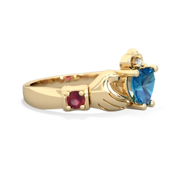 London Topaz Claddagh Keepsake 14K Yellow Gold ring R5245