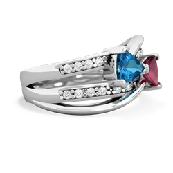 London Topaz Bowtie 14K White Gold ring R2360