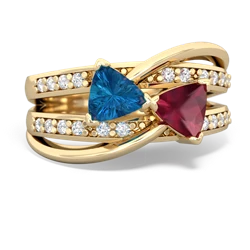 London Topaz Bowtie 14K Yellow Gold ring R2360