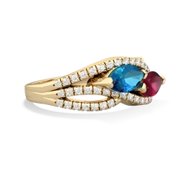 London Topaz Diamond Rivers 14K Yellow Gold ring R3070