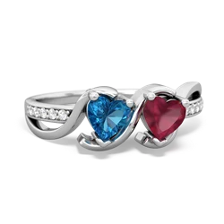 London Topaz Side By Side 14K White Gold ring R3090