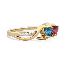 London Topaz Side By Side 14K Yellow Gold ring R3090