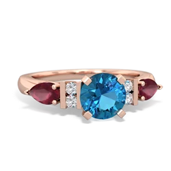 London Topaz 6Mm Round Eternal Embrace Engagement 14K Rose Gold ring R2005