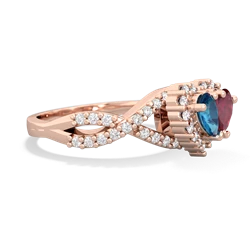 London Topaz Diamond Twist 'One Heart' 14K Rose Gold ring R2640HRT