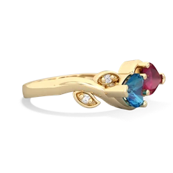 London Topaz Floral Elegance 14K Yellow Gold ring R5790