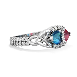 London Topaz Sparkling Celtic Knot 14K White Gold ring R2645