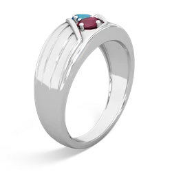 London Topaz Men's Streamline 14K White Gold ring R0460