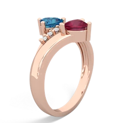 London Topaz Heart To Heart 14K Rose Gold ring R2064