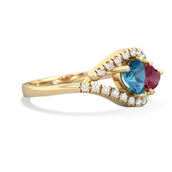 London Topaz Mother And Child 14K Yellow Gold ring R3010