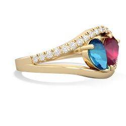 London Topaz Nestled Heart Keepsake 14K Yellow Gold ring R5650