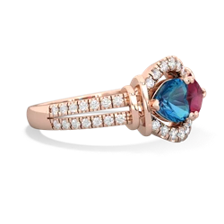 London Topaz Art-Deco Keepsake 14K Rose Gold ring R5630