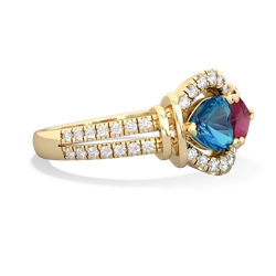 London Topaz Art-Deco Keepsake 14K Yellow Gold ring R5630