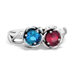 London Topaz Rose Garden 14K White Gold ring R5510