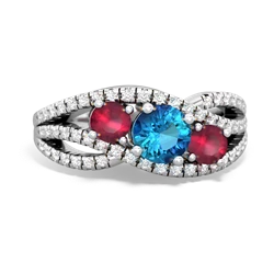 London Topaz Three Stone Aurora 14K White Gold ring R3080