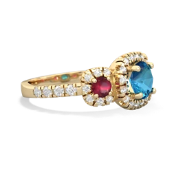 London Topaz Regal Halo 14K Yellow Gold ring R5350