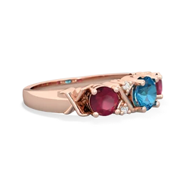 London Topaz Hugs And Kisses 14K Rose Gold ring R5016