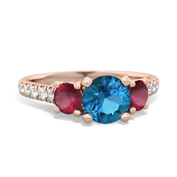 London Topaz Pave Trellis 14K Rose Gold ring R5500