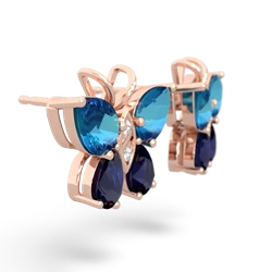 London Topaz Butterfly 14K Rose Gold earrings E2215