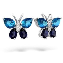 London Topaz Butterfly 14K White Gold earrings E2215