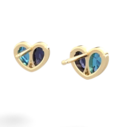 London Topaz 'Our Heart' 14K Yellow Gold earrings E5072