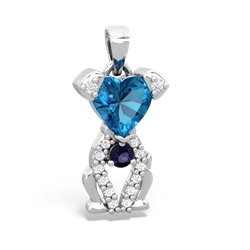 London Topaz Puppy Love 14K White Gold pendant P5800