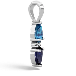 London Topaz Bowtie Drop 14K White Gold pendant P0865