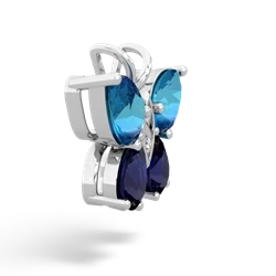 London Topaz Butterfly 14K White Gold pendant P2215