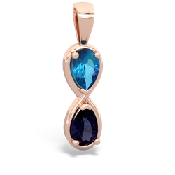 London Topaz Infinity 14K Rose Gold pendant P5050