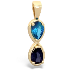 London Topaz Infinity 14K Yellow Gold pendant P5050