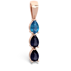 London Topaz Dew Drops 14K Rose Gold pendant P2251