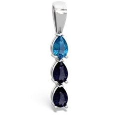 London Topaz Dew Drops 14K White Gold pendant P2251