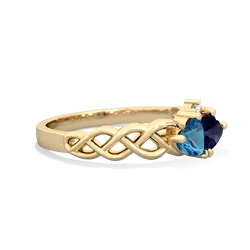 London Topaz Heart To Heart Braid 14K Yellow Gold ring R5870